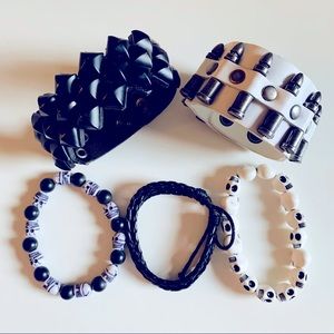 Punk bracelet and cuff bundle
